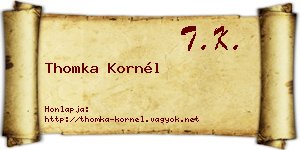 Thomka Kornél névjegykártya