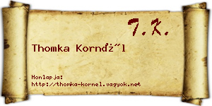 Thomka Kornél névjegykártya