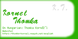 kornel thomka business card